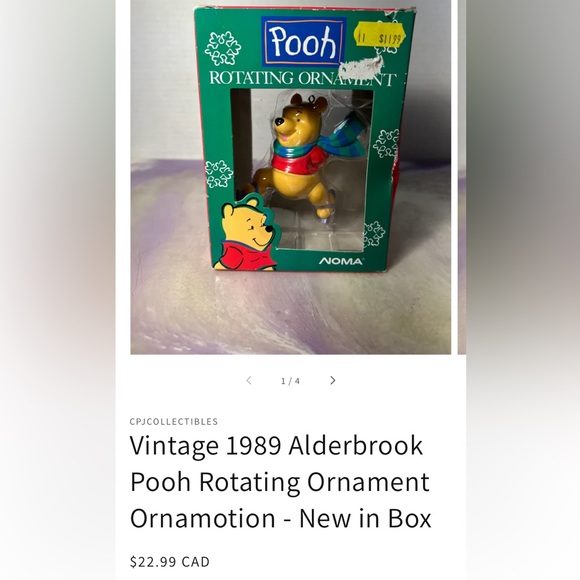 Vtg 1989 Alderbrook noma Pooh skating rotation ornament - Picture 12 of 12